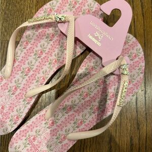 Havaianas Pink Floral flip flops limited edition love shack fancy